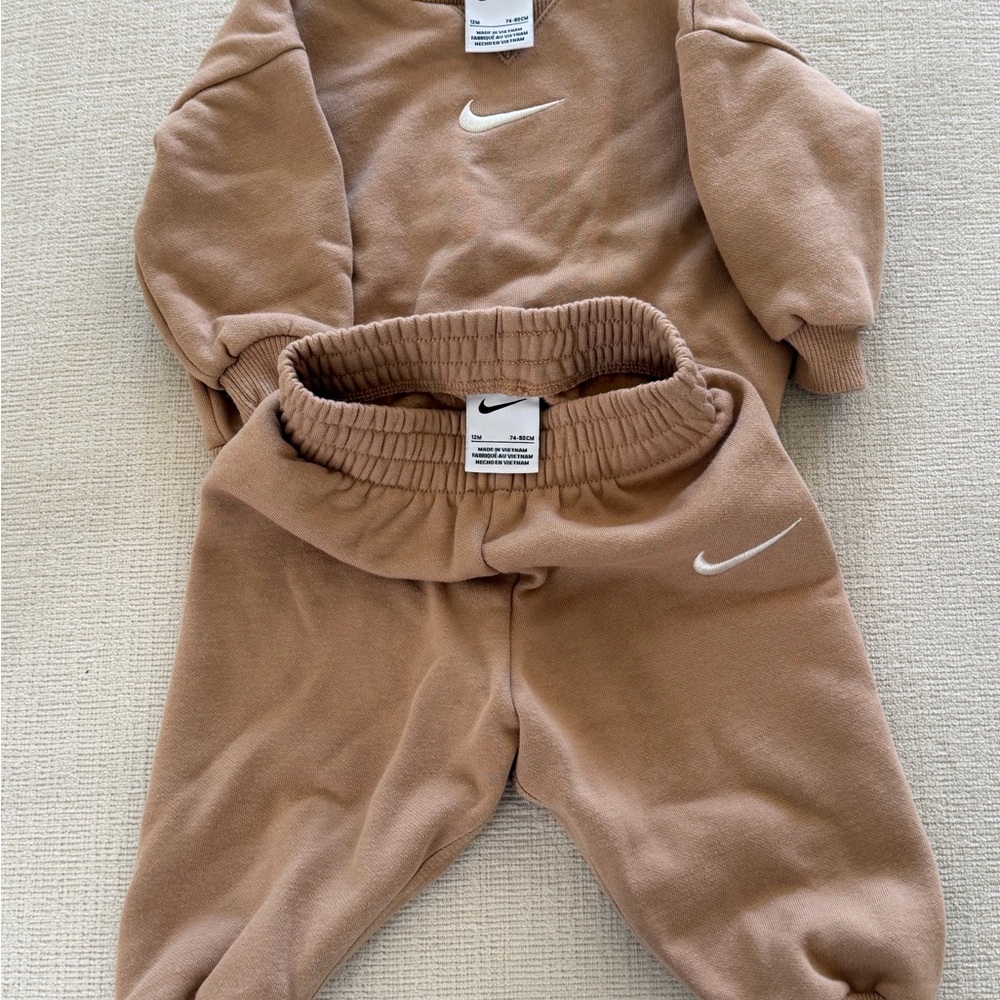 Nike Beige Sweatshirt with White Logo
